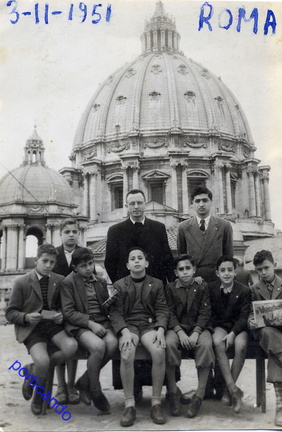 1951 Roma la Pippo Buono a Roma padre Arturo ed il presidente Emilio Papa