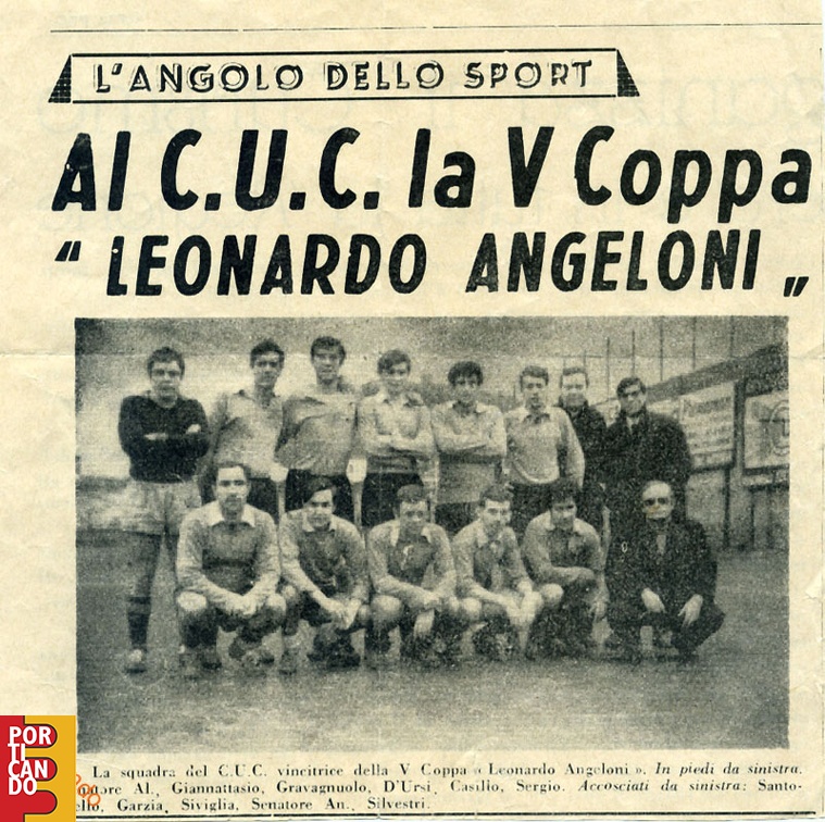 1966 circa squadra vincitrice Coppa Angeloni Alessandro Senatore Giannattasio Gravagnuolo D'Ursi Casillo Sergio Santoriello Garzia Siviglia Senatore Silvestri
