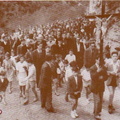 1944 pellegrinaggio dei rifugiati di guerra alla badia