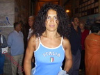 Teresa Senatore durante la Festa in Piazza per la vittoria dell'Italia