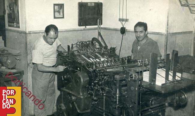 1957 Mario Pinto in tipografia