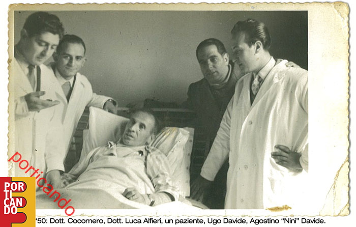 1956 circa dr Cocomero dr Luca Alfieri Ugo Davide Agostino Nini' Davide con um paziente