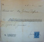 1935 ricevuta di Raffaele Falcone per pagata locazione nel periodo di lavoro a Roma