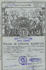 1939 foglio di congedo di Emilio De Leo