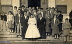 1950 circa Giovanna Apicella con il padre e i parenti