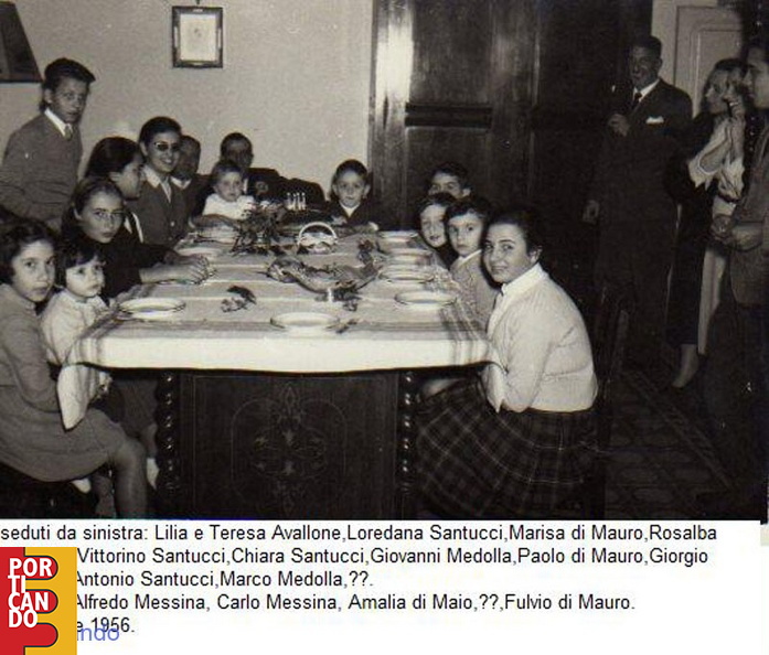 1956 compleanno Paolo Di Mauro fra gli altri sorelle Avallone Santucci Medolla Messina Di Maio