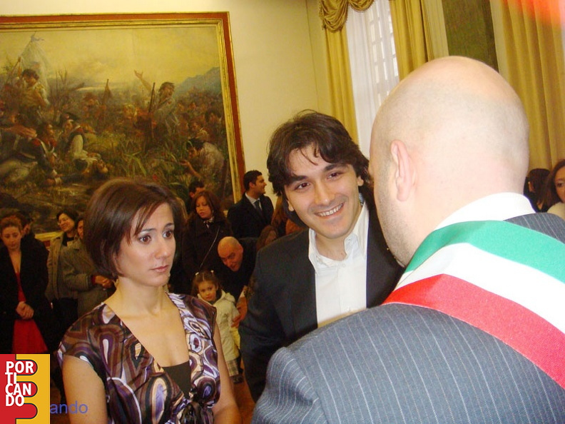 2007 12 22 Matrimonio Simona e Francesco -- gli sposi con Iacobucci