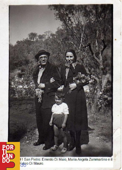 1941 29 settembre a SanPietro Ernesto di Maio Maria Angela Zammartino ed il nipote Fulvio Di Mauro