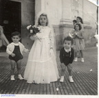1950 prima comunione di Lucia Panzella con Vittorio e Carlo