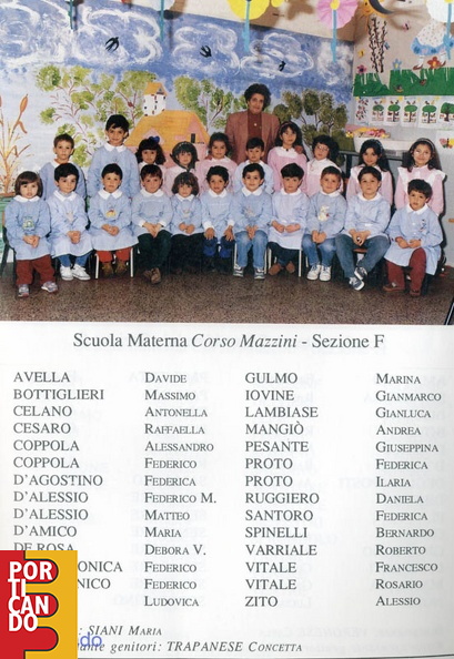 1992 1993 scuola materna corso mazzini sezione F maestra Maria Siani nomi