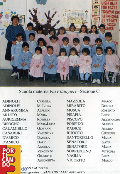 1992 1993 scuola materna via filangieri sezione C maestra Maria Teresa Pizzo nomi