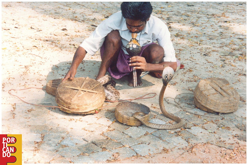 2000 circa ANTONIO SARTORI E IOLANDA PINTO incantatore di serpenti COCHIN INDIA